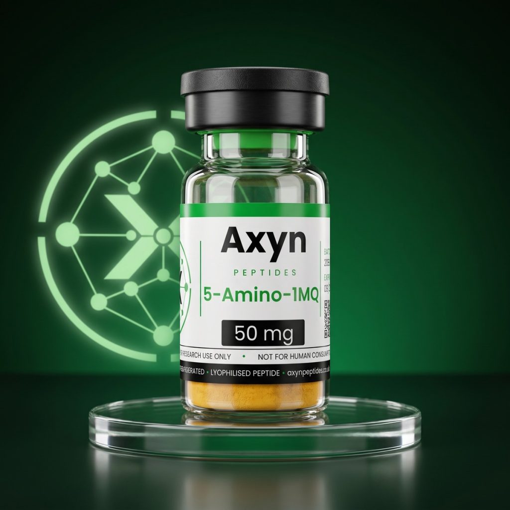 Axyn Peptides 5-Amino-1MQ 50 mg (NNMT inhibitor) research peptide vial, lyophilised, for research use only