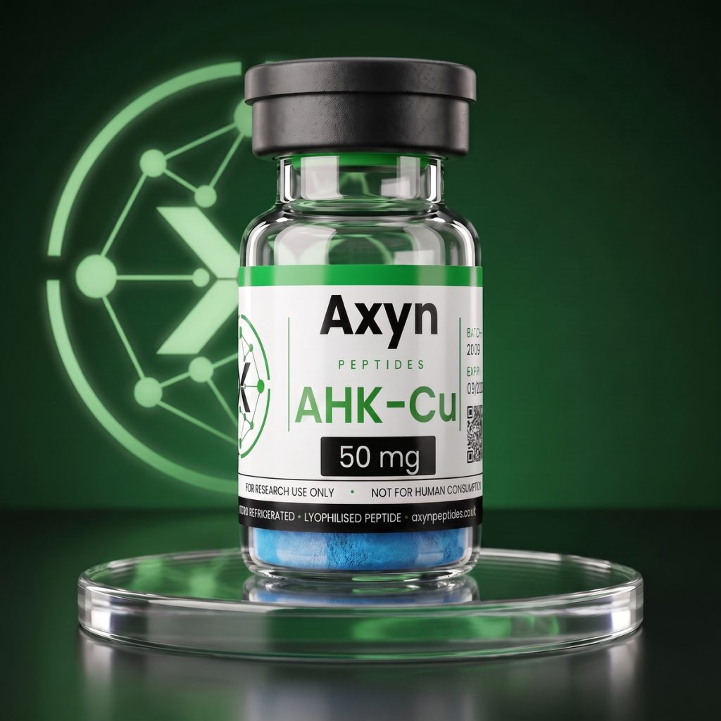 Axyn Peptides AHK-Cu 50 mg blue copper peptide vial (alanine-histidine-lysine copper complex) research use only